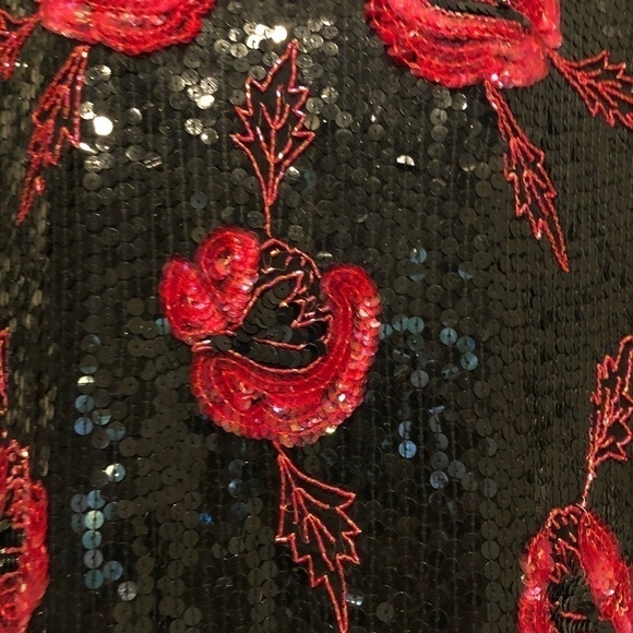 Royal Feelings Vintage Sequin Beaded Short Sleeve Top Size Medium - Picture 8 of 8